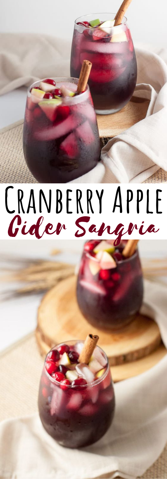 Cranberry Apple Cider Sangria #drinks #cocktails