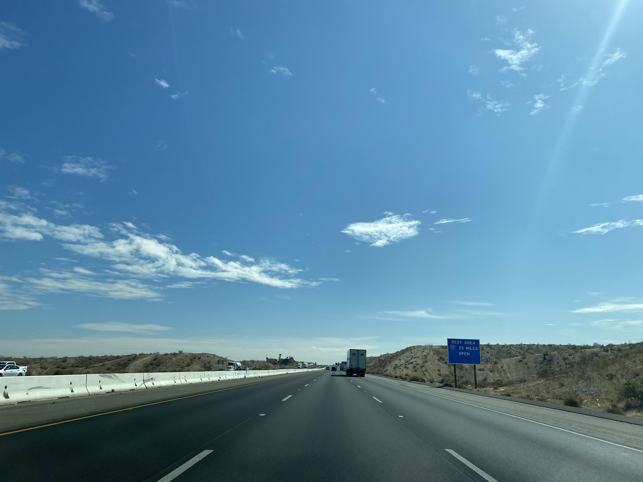 Interstate 15; the Mojave Freeway from Barstow to the Nevada State Line