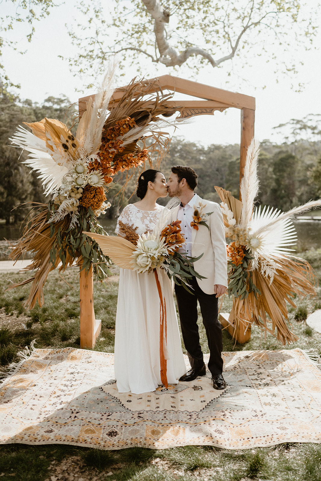 to the aisle australia | terracotta + greenery wedding styling ideas kelly jury photography weddings dried florals bridal gowns stationery style boho weddings