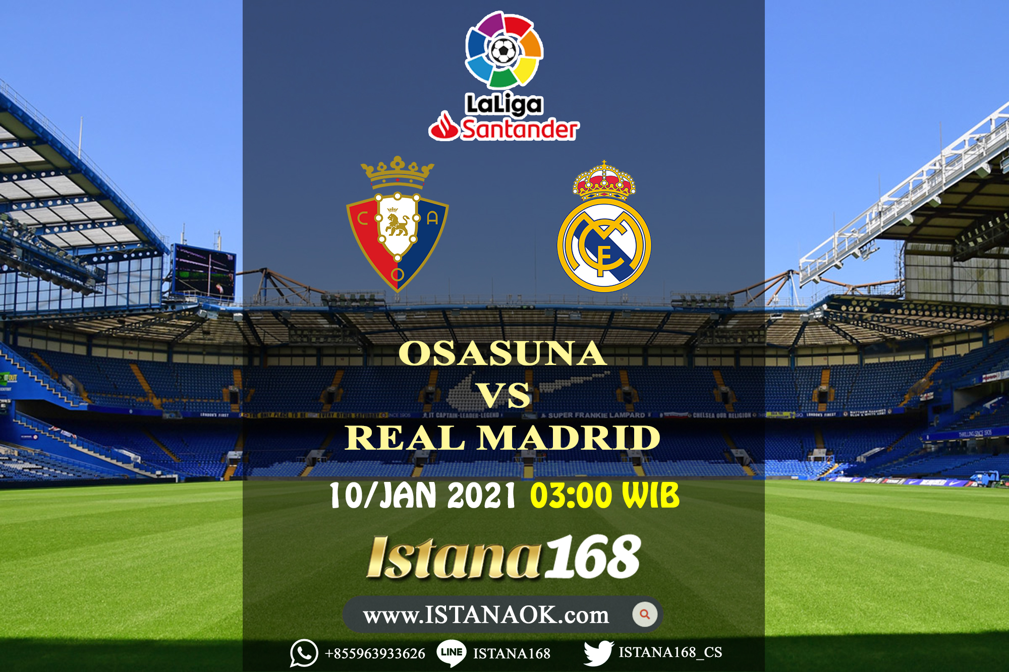 Prediksi Bola Akurat Istana168 Osasuna vs Real Madrid 10 Januari 2021