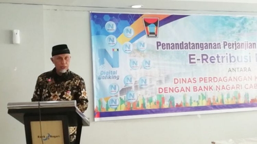 Dinas Perdagangan Kota Padang dan Bank Nagari Tandatangani PKS E-Retribusi