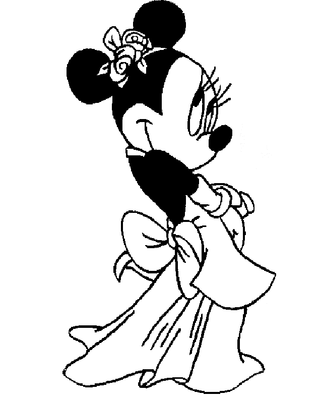 Sketsa Gambar Kartun Minnie Mouse Untuk Belajar Mewarnai Si Anak