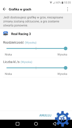 LG G5 Ustalanie Rozdzielczości i liczby klatek w grach