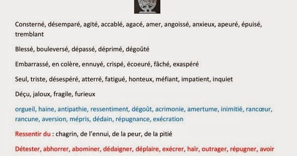 Champ Lexical émotions Sentiments
