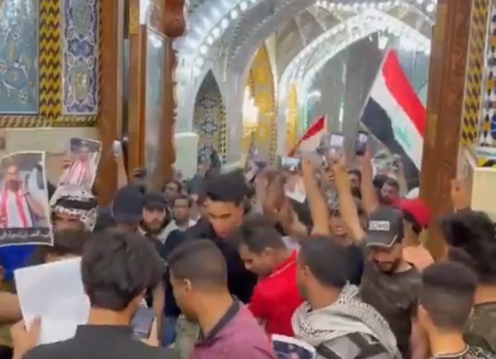 بالفيديو شيعة العراق تنتفض على ايران من كربلاء.
