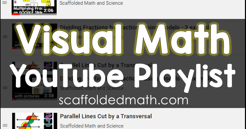 Scaffolded Math and Science: Visual Math YouTube Playlist