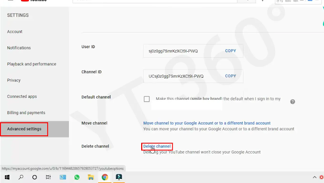 delete youtube channel in tamil