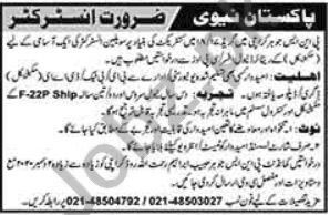Pakistan Navy Engineering Jauhar Karachi Job for Civil Instructor
