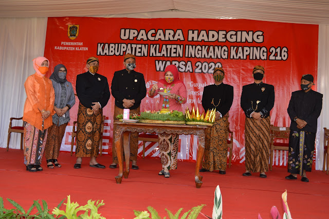 Berbusana Kejawen Dandim 0723/Klaten Hadiri Peringatan Hari Jadi Kabupaten Klaten Ke 216