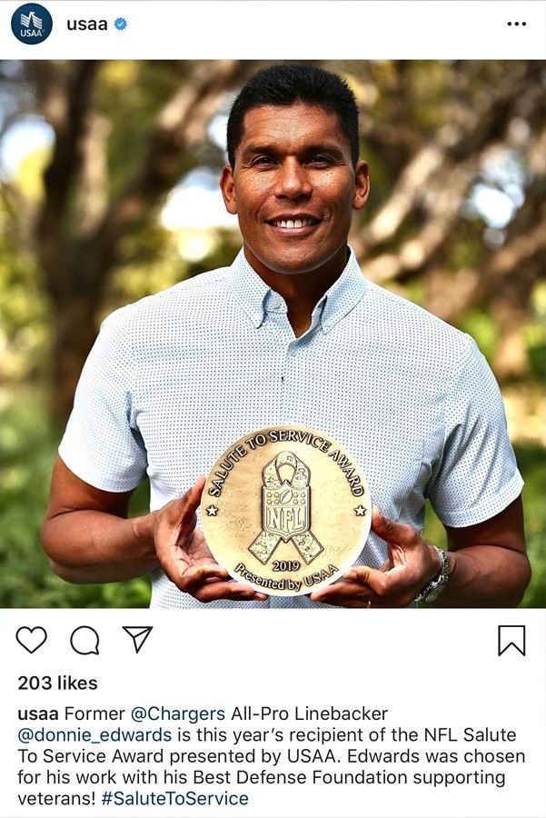 Kathryn Edwards’ Husband Donnie Edwards Receives 2019 Salute To Service