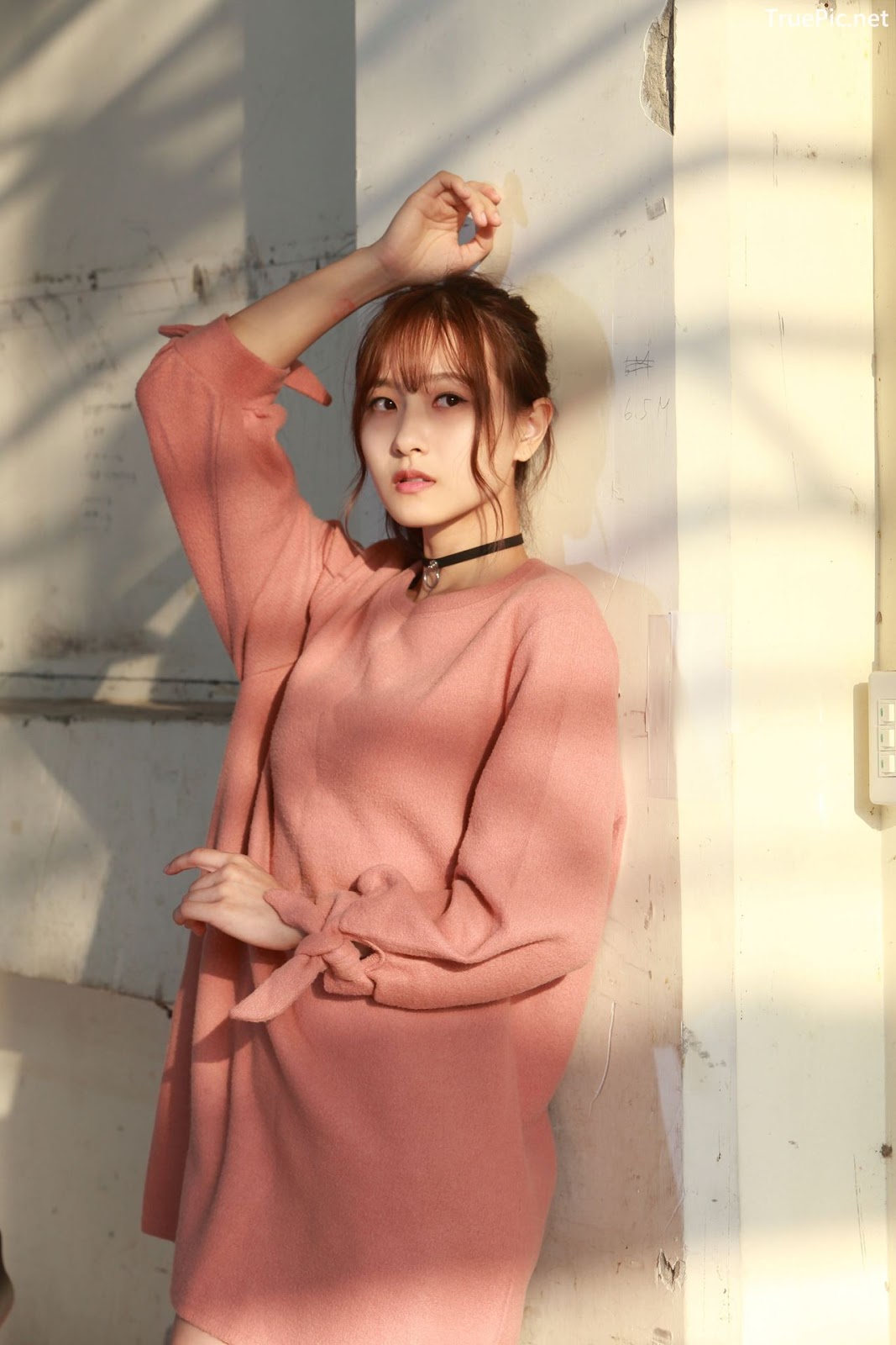Image-Taiwanese-Model-郭思敏-Pure-And-Gorgeous-Girl-In-Pink-Sweater-Dress-TruePic.net- Picture-67