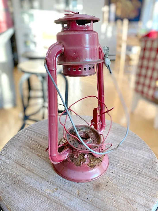 rusty red lantern