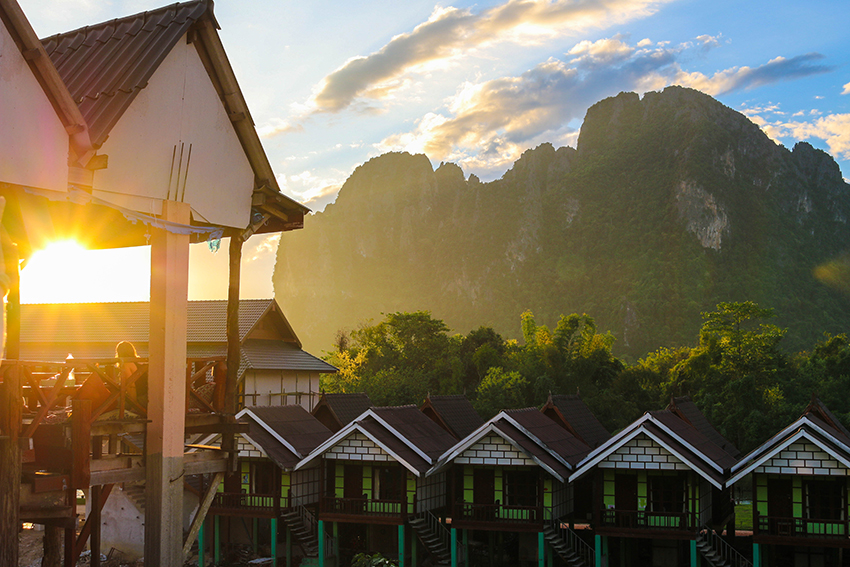 Vang Vieng Sonnenuntergang Vang Vieng Sonnenuntergang