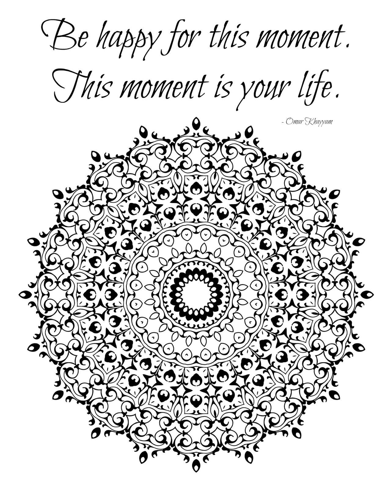 Inspirational Coloring Page Be Happy Quote
