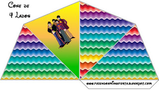 Beatles Yellow Submarine: Free Party Printables. Beatles Yellow Submarine Free Printable Cones.