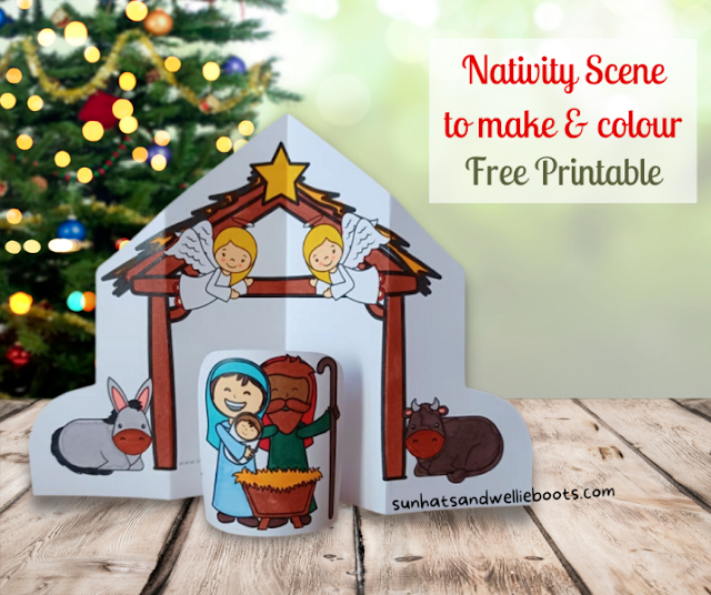 Sun Hats & Wellie Boots: Nativity Scene for Kids to Make & Colour ...