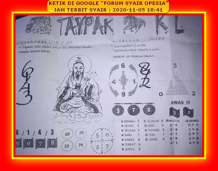 Syair Hk 5 November 2020 Kode Syair Sgp Syair Hk Syair Sydney 2020