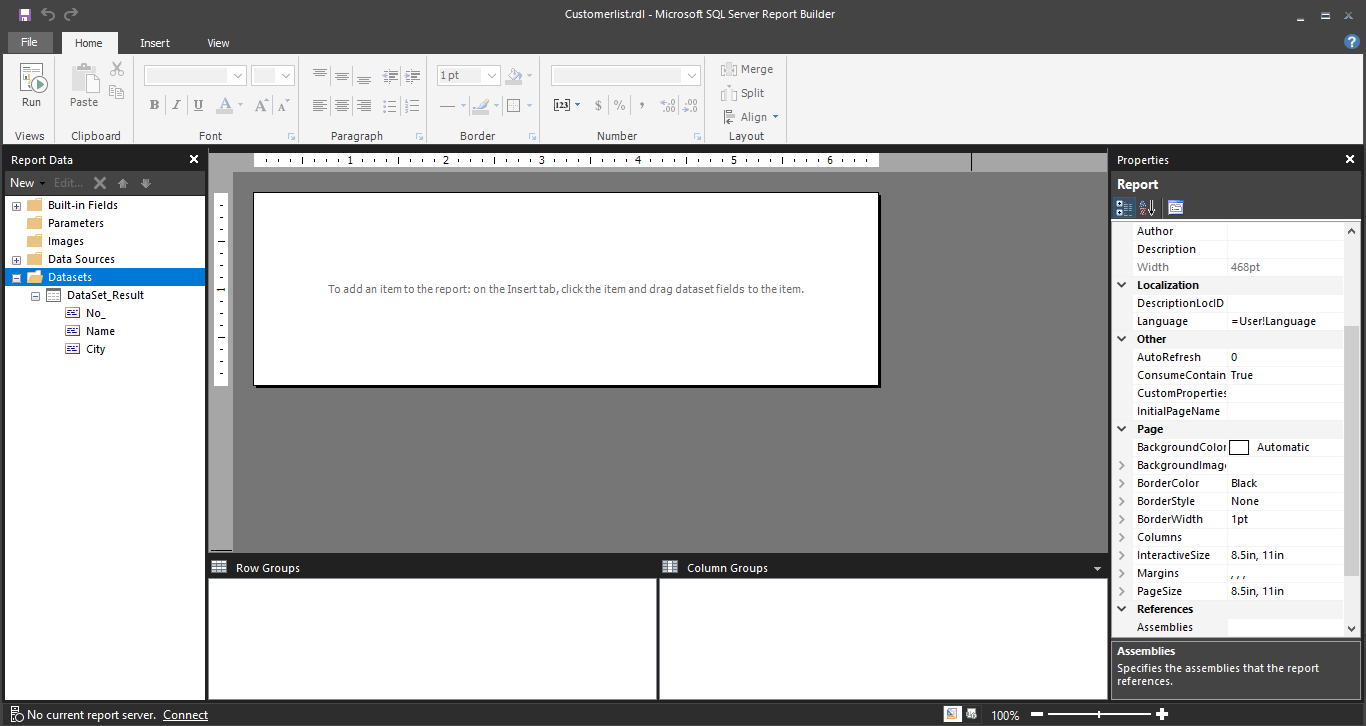 Microsoft Dynamics Business Central How to create the RDL file for