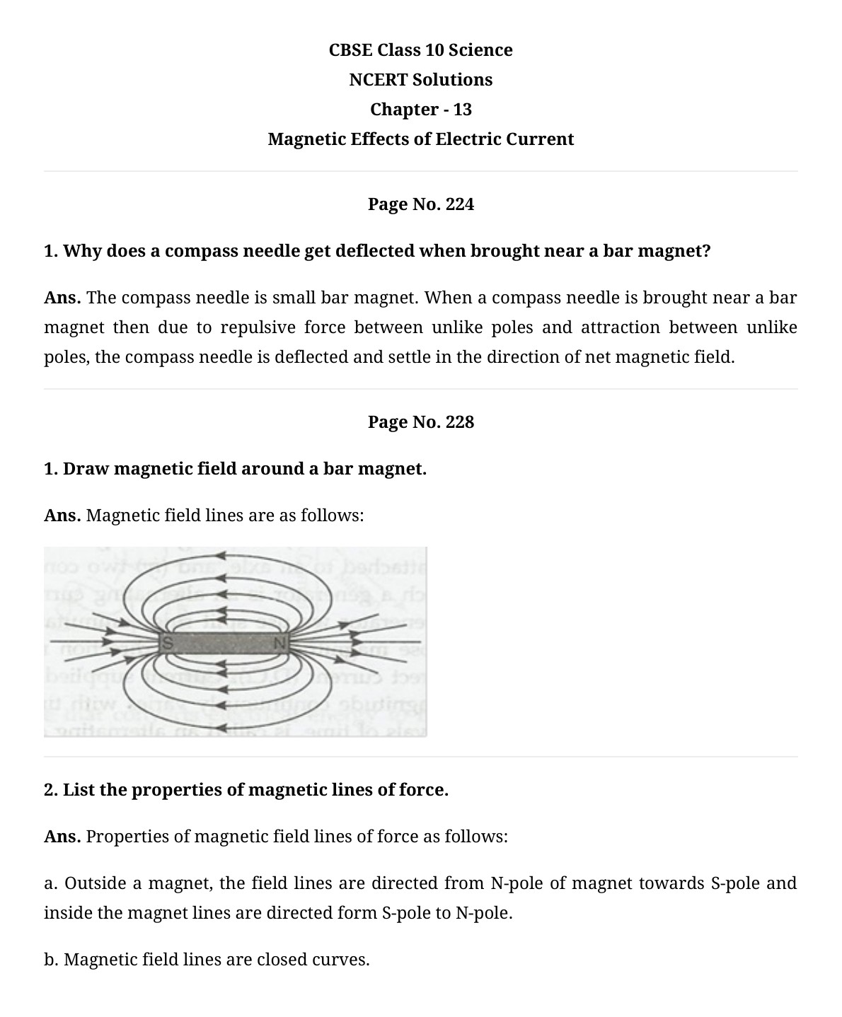 NCERT Solutions for CBSE Class 10 Science Effects of Electric