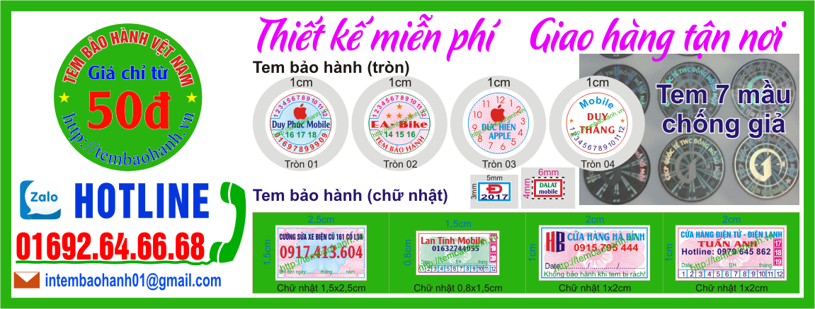 IN TEM BẢO HÀNH NHANH RẺ ĐẸP