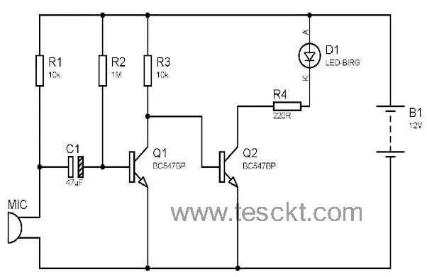 Clap switch using bc547 Clap switch using bc547