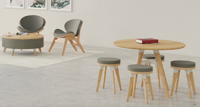 safco resi collaborative table with stools