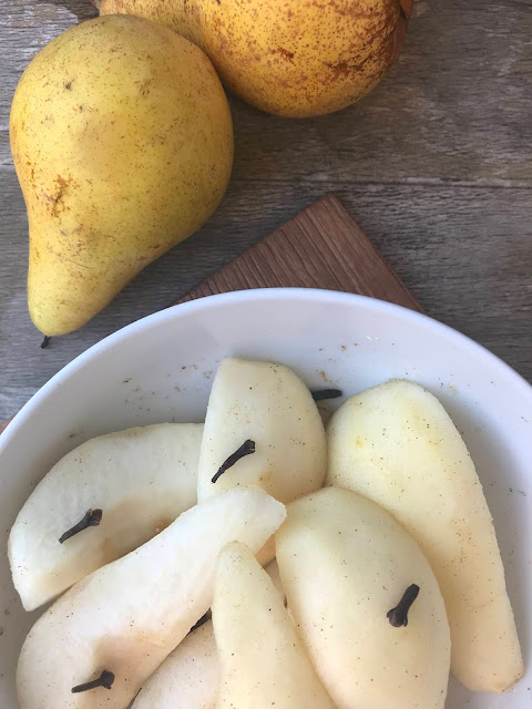 Marinated Pears In Raw Chocolate Mousse