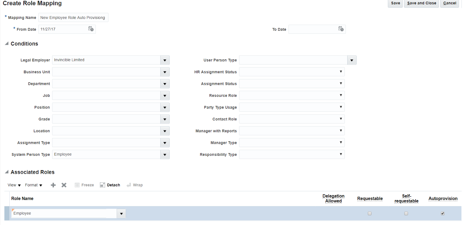 Auto provision the roles in Fusion Cloud