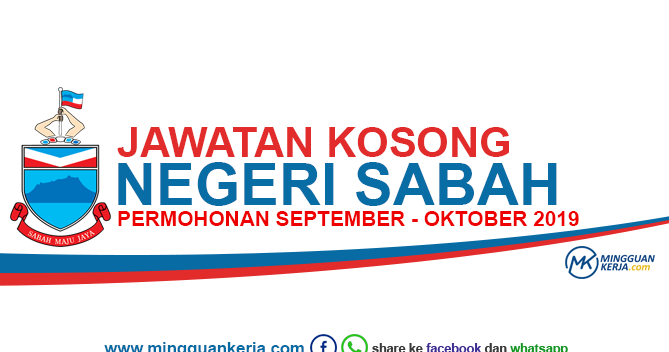 Senarai Jawatan Kosong Negeri Sabah Permohonan September Oktober 2019