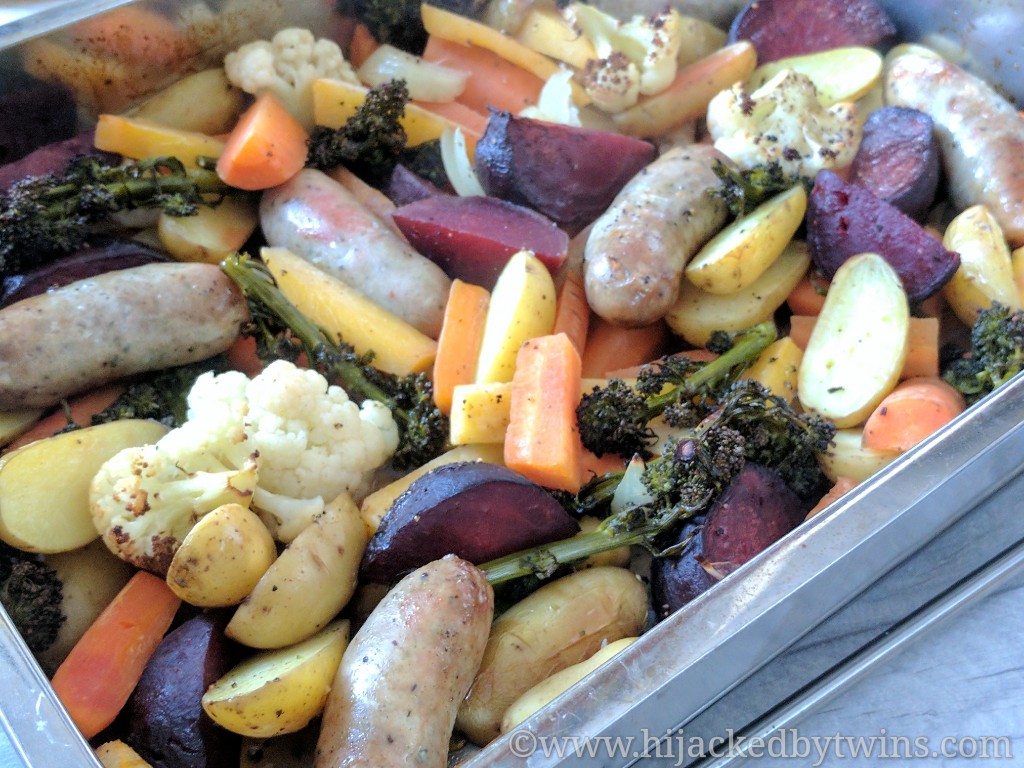 Hijacked By Twins Sausage and Beetroot Traybake Aldi Super 6 Recipe