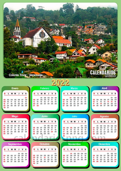 Calendarios 2022 De Venezuela Para Imprimir