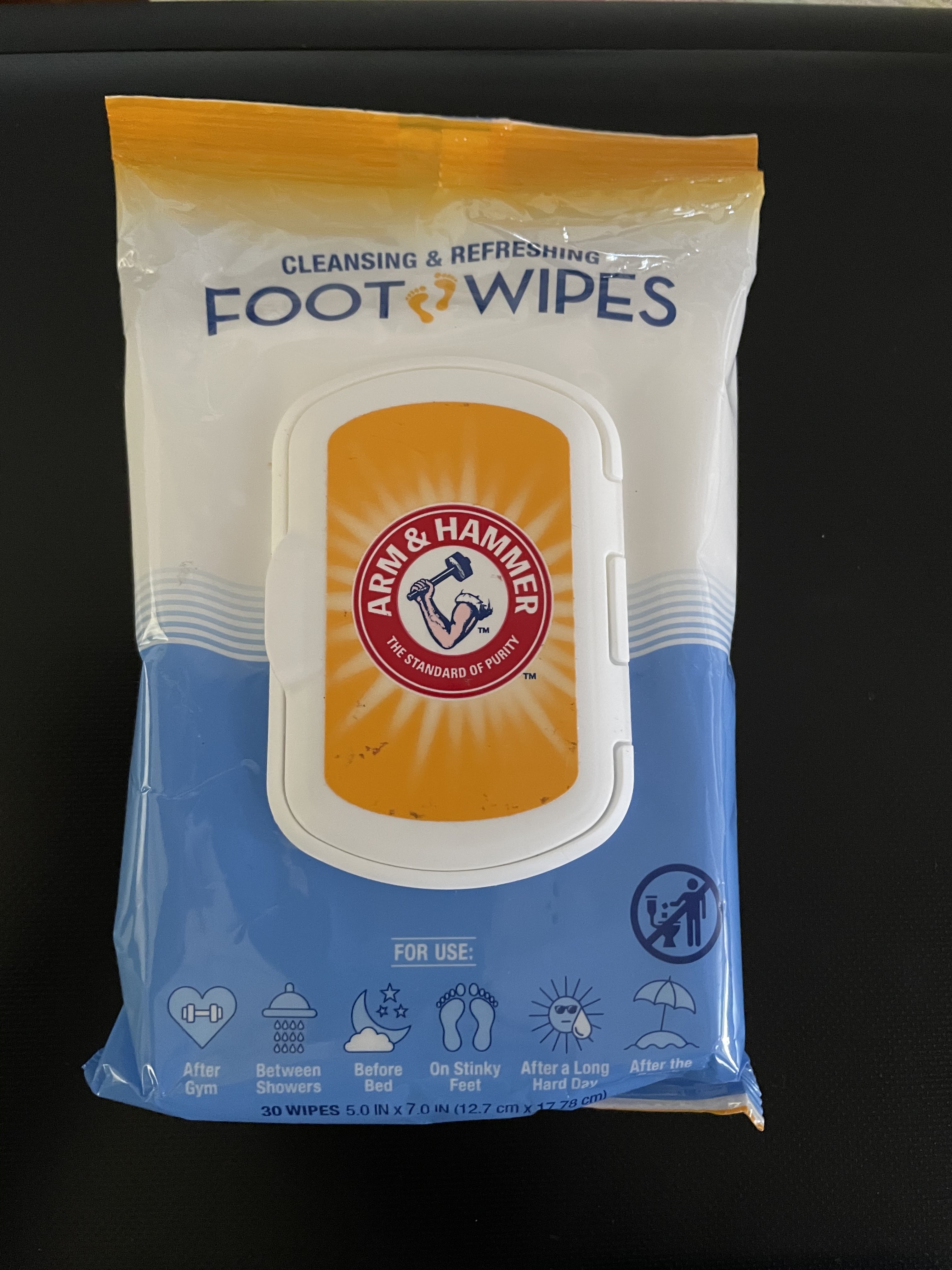 ARM & HAMMER New Cleansing and Refreshing Foot Textured Wipes for on
