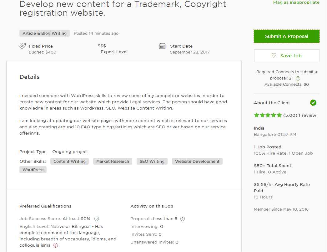 upwork cover letter sample for wordpress developer upwork help seo cover letter