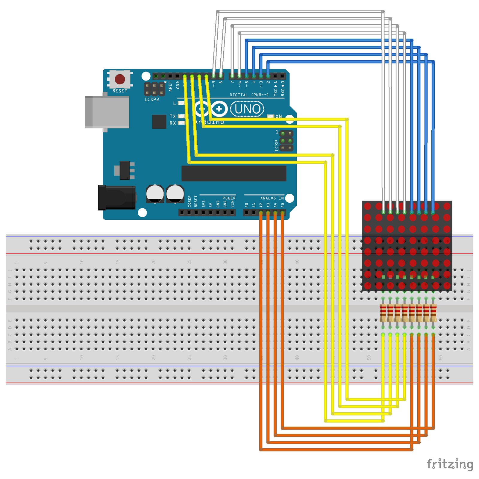 lommetørklæde krænkelse udtrykkeligt Arduino-er: Beating Heart animation on 8x8 LED Matrix + Arduino Uno