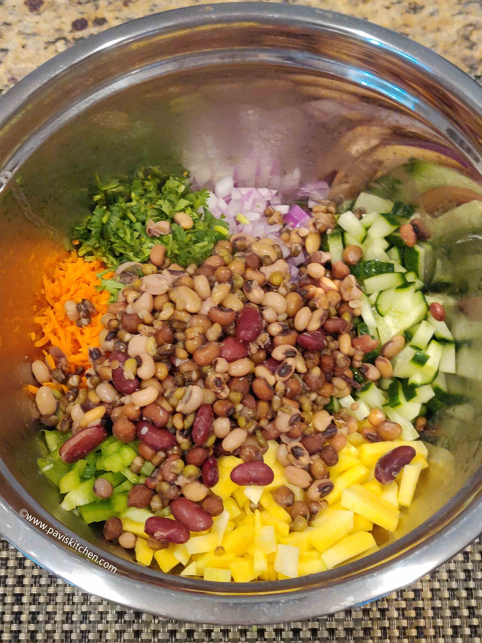 Mixed bean salad recipe | 9 bean salad | bean chaat recipe | navadhanya salad