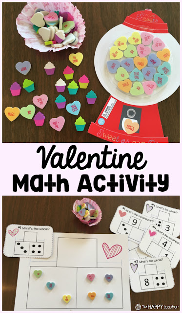 Valentine Math Addition Activity for Kindergarten and First Grade