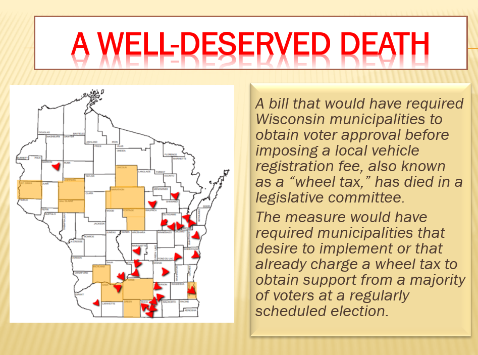 Retiring Guy's Digest Wisconsin wheel tax UPDATE Madison initiates