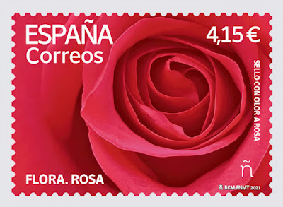 Filatelia - Flora Rosa - 2021 09 17 - Sello con aroma