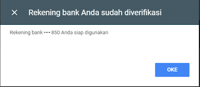 Cara Verifikasi Rekening Bank di Google Adsense