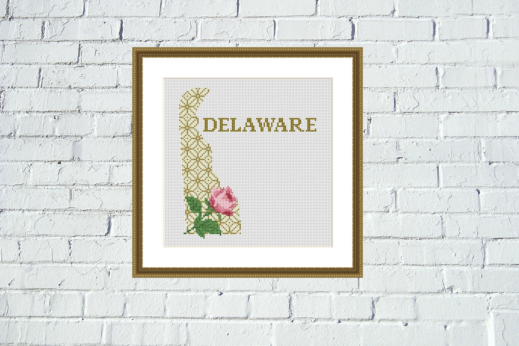 Tango Stitch easy cross stitch designs Delaware map cross stitch