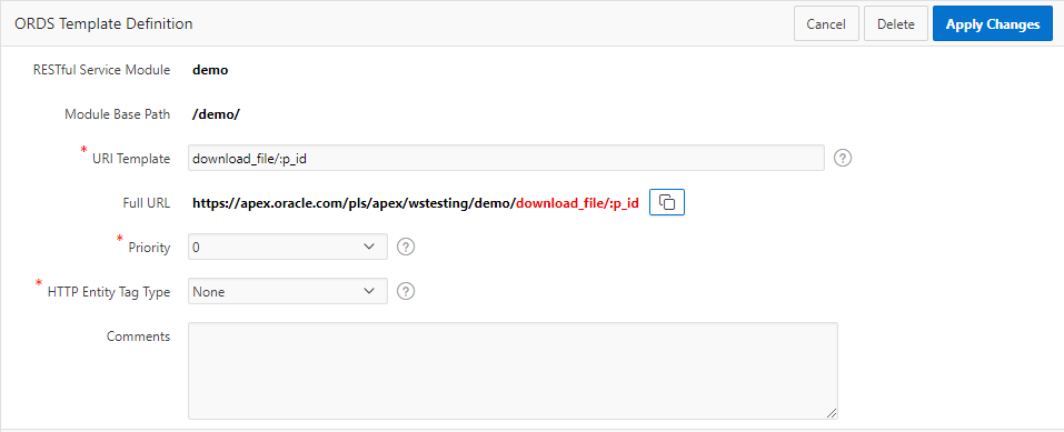 Create RESTful web service to download BLOB content