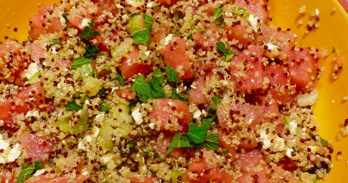 ORDINARY LIFE Summer Watermelon Salad with Quinoa, Mint, and Feta