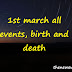 1st March All special Events Death Birth in Hindi