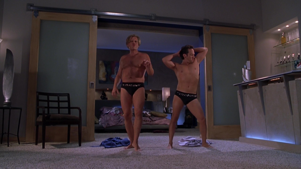 Rob Schneider and William Forsythe shirtless in Deuce Bigalow: Male Gigolo.