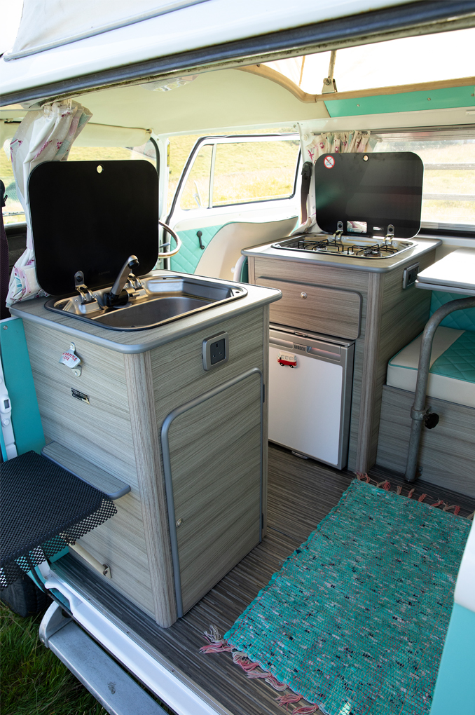 All mod cons in converted camper van