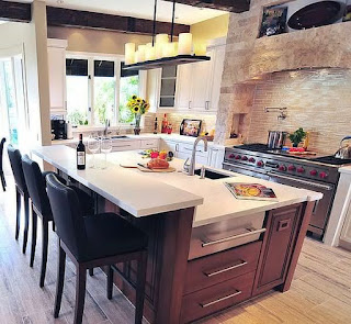 the comfortable modernist mediterranean kitchen design with modern island kitchen designs with island lomo camera effect luxury black comfort chair red handle stove