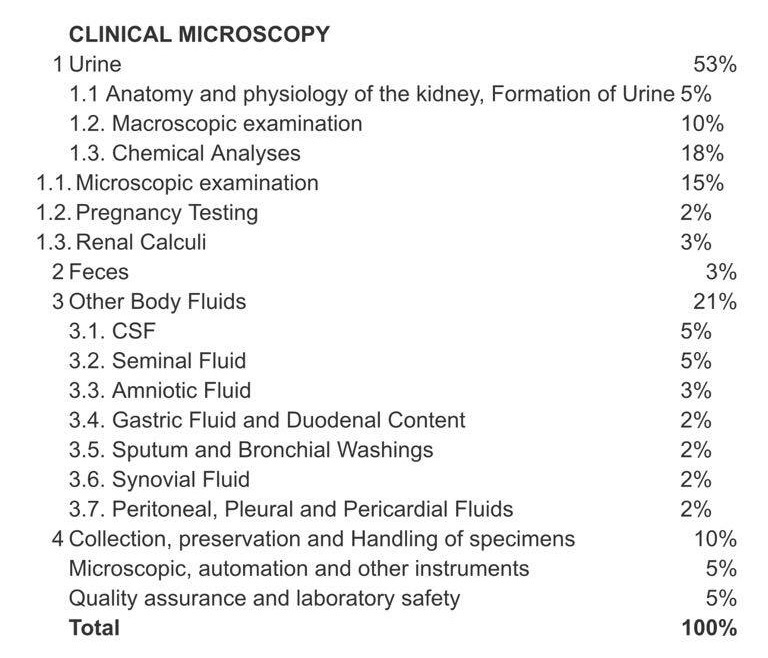MEDICAL TECHNOLOGY BOARD EXAM COVERAGE