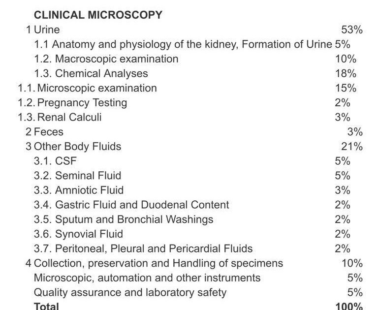 MEDICAL TECHNOLOGY BOARD EXAM COVERAGE