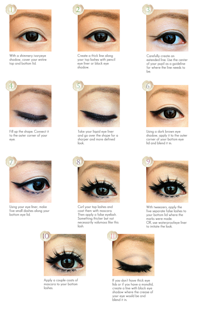 Tutorial for How to make eyeliner with korean style ~ \