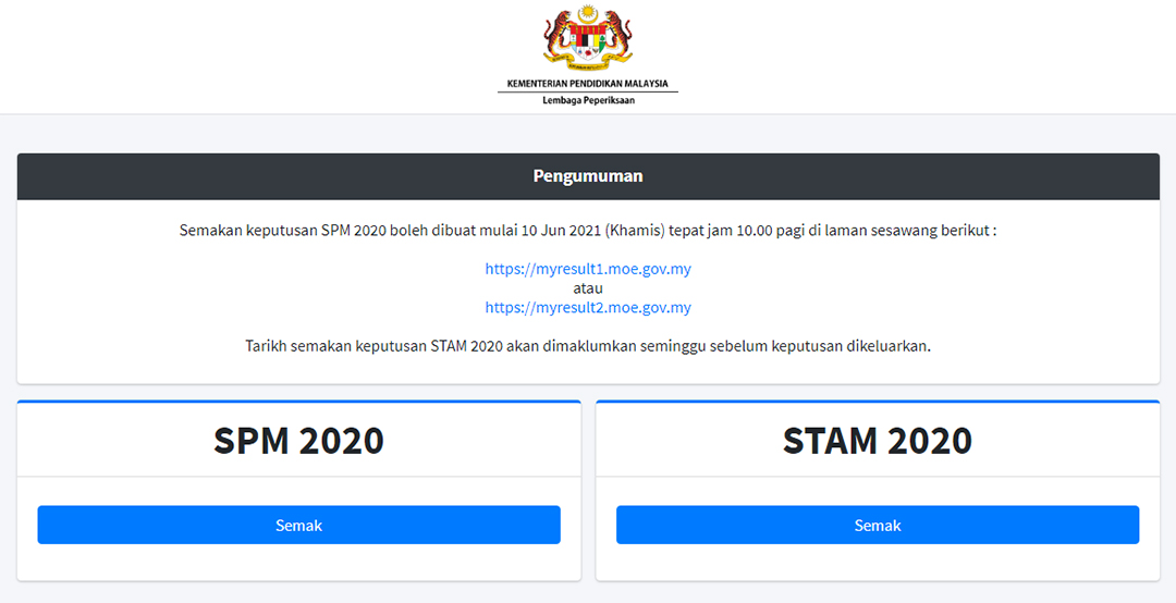 Tarikh keputusan spm 2020